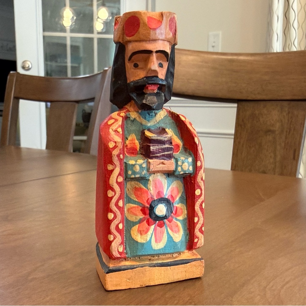 Hand-Painted Wooden Nativity Set - Multicolor Folk Art - Picture 6 of 13